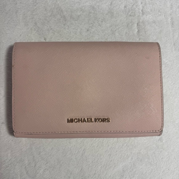Michael Kors Blush Pink Crossbody Clutch Bag Purse - Picture 6 of 11